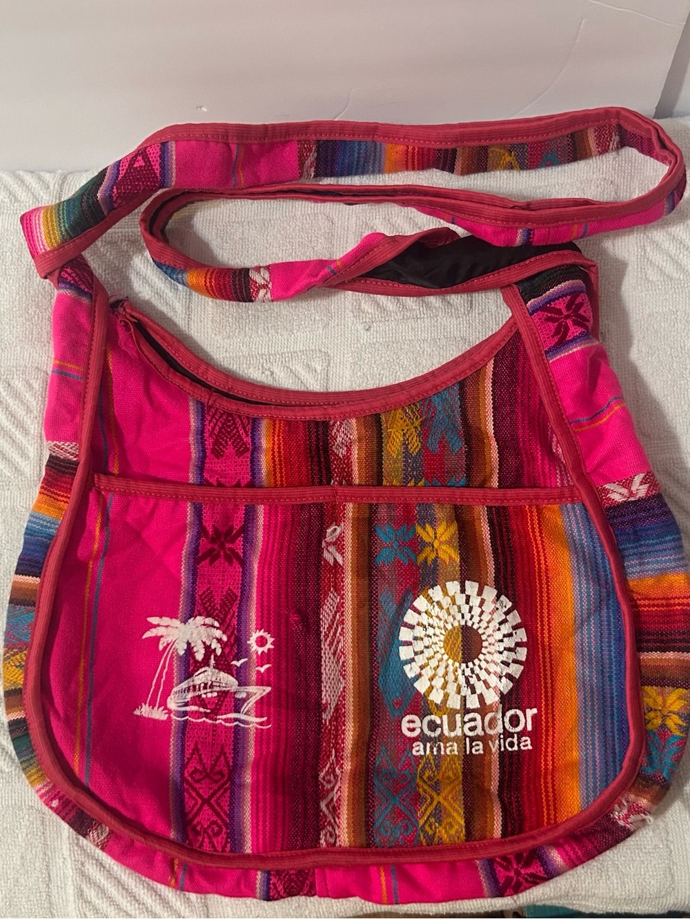 Pink Patterned Crossbody Bag